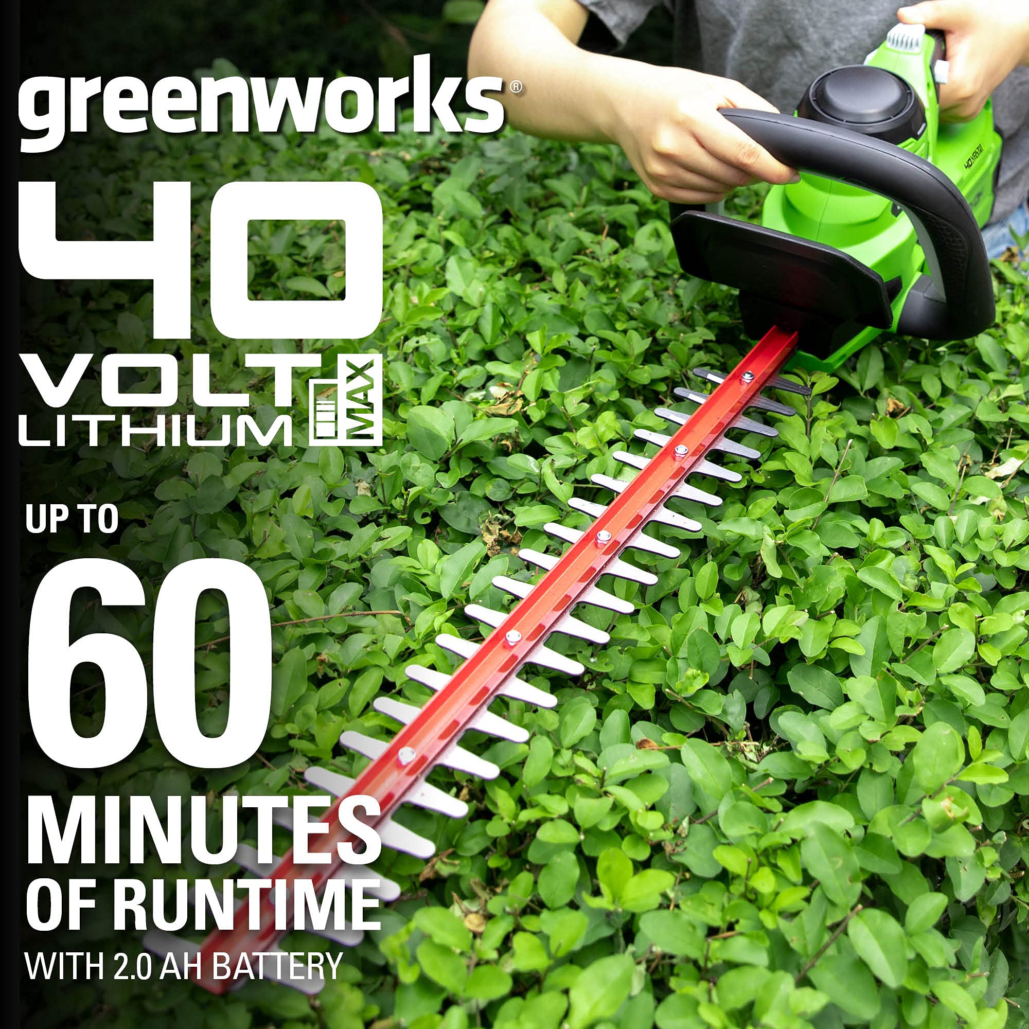 GreenWorks 40V Brushless Axial Leaf Blower (550 CFM / 130 MPH) with 4Ah Battery & USB Charger - Includes 40V Hedge Trimmer - Perfect for Yard Cleaning, Leaf Removal, and Garden Maintenance