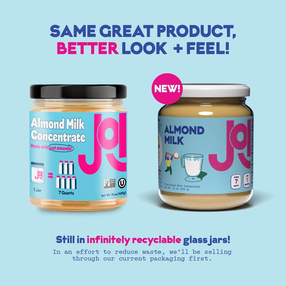 JOI Unsweetened Almond Milk Concentrate Powder - 27 Servings, Makes 7 Quarts Vegan Plant Milk - Dairy Free, Keto, Kosher, Shelf Stable - Perfect for Coffee Creamer, Smoothies, Baking & Cooking - 100% Pure Almonds, No Added Sugar, Gums or Oils - Great for Vegan Lifestyles & Healthy Diets