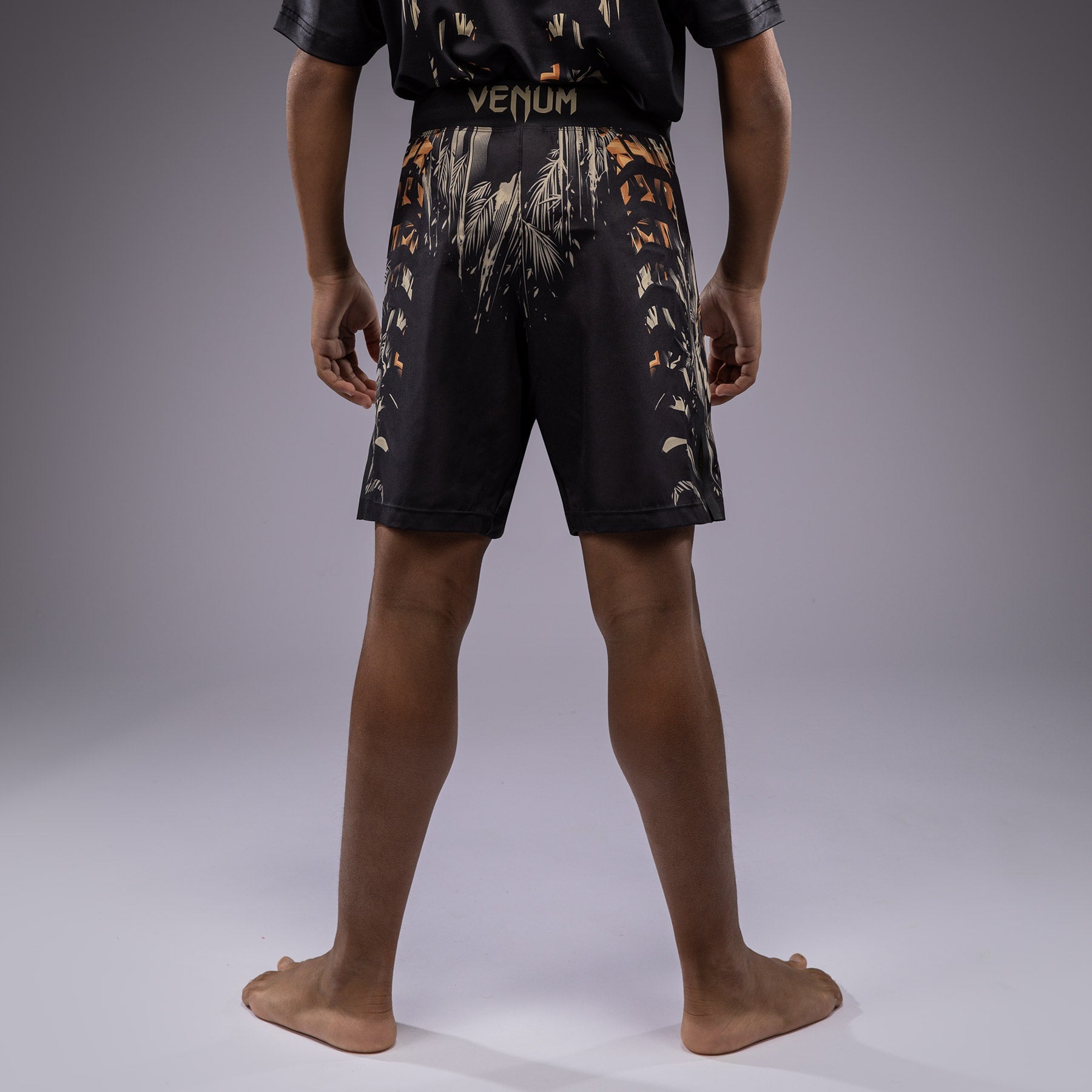 Venum Tiger Kids MMA Fight Shorts - Black & Neon Orange for Training & Competition - Perfect for Karate, Muay Thai & BJJ