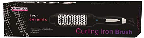J2 Hair Tools Professional Ceramic Curling Iron with Detachable Brush - 1 Inch Barrel for Smooth, Shiny Curls - Perfect for Home Styling, Salon Use & Travel