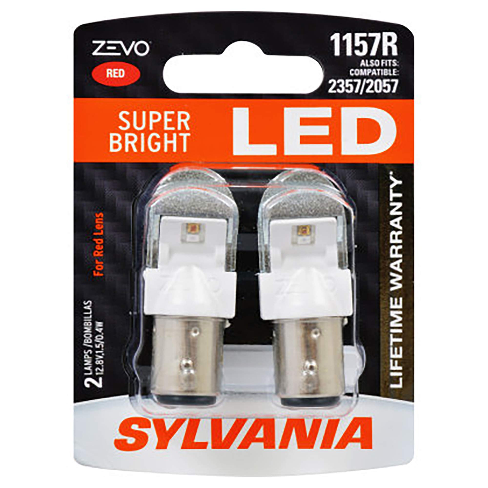 SYLVANIA 1157 ZEVO Red LED Bulb - Bright for Stop/Tail Lights (2-Pack) - Car & Truck Use