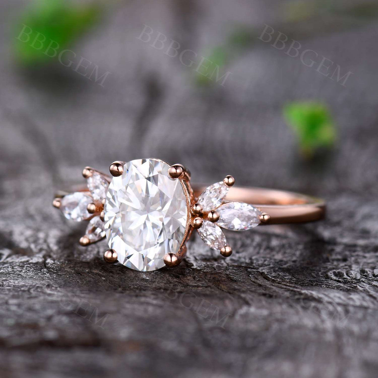 14K Rose Gold Oval Moissanite Engagement Ring - Wedding, Promise & Anniversary Jewelry for Women | Perfect for Proposals, Bridal Sets & Special Occasions