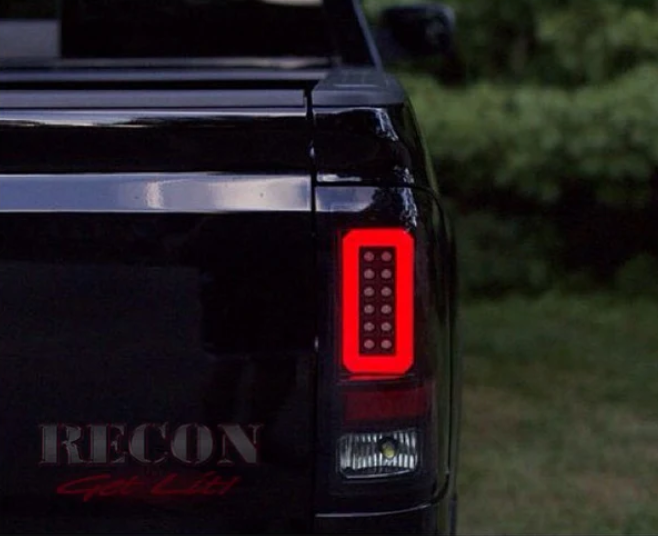 GMC Sierra 2500/3500 2016-2019 Dark Red Smoked OLED Tail Lights - Fits Single Wheel Models - Upgrade for Enhanced Visibility & Style at Night