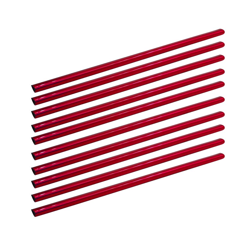 10pcs Red PVC Chrome Car Air Vent Trim Decoration Strips - U-Shaped Auto AC Vent Outlet Cover Molding for Car Interior Accessories - Perfect for Sedan, SUV, Truck Customization & Car Detailing
