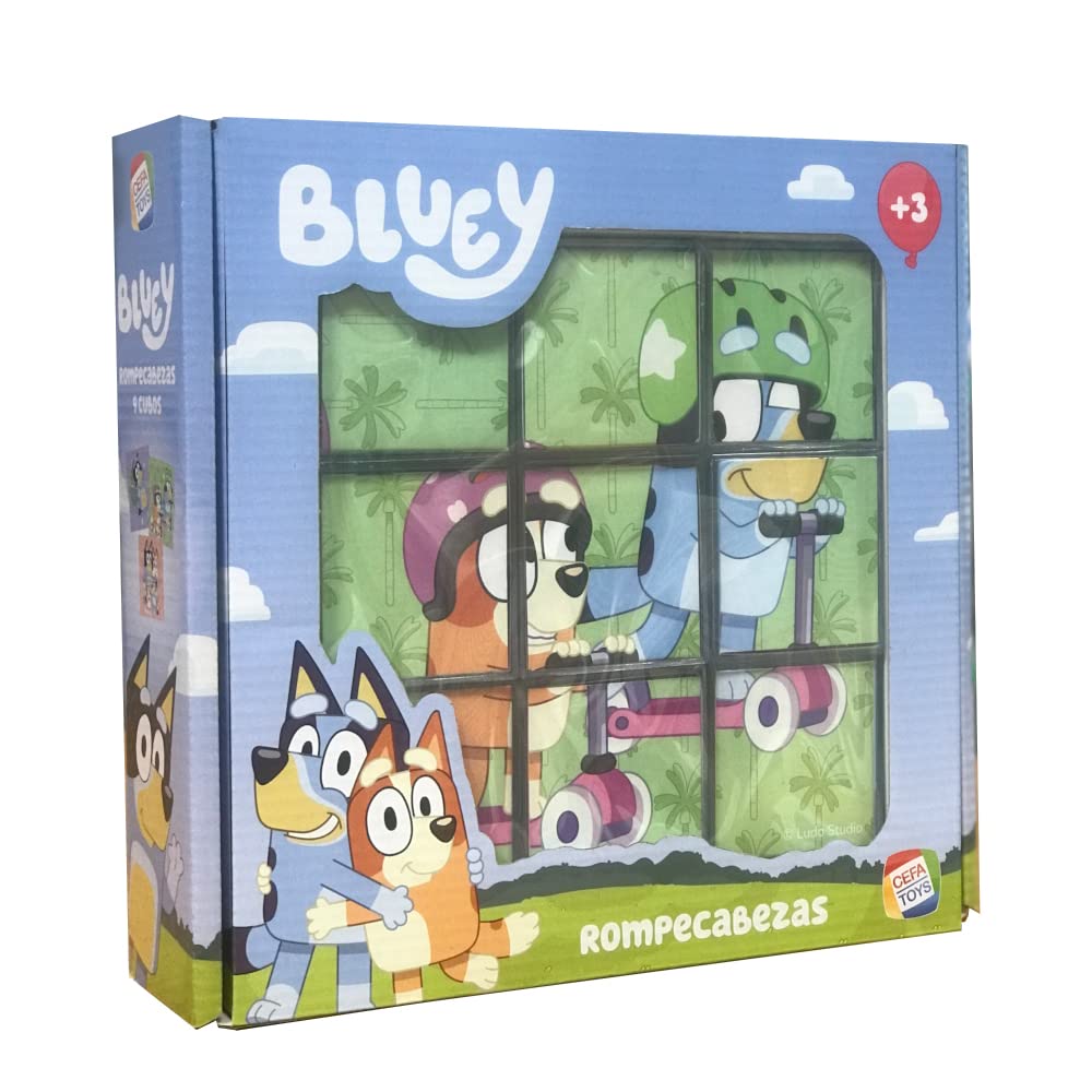 Bluey 9-Cube Puzzle Set for Kids | Cefa Toys (88319) | Fun Learning & Stacking Game for Toddlers & Preschoolers | Perfect Gift for Birthday & Christmas