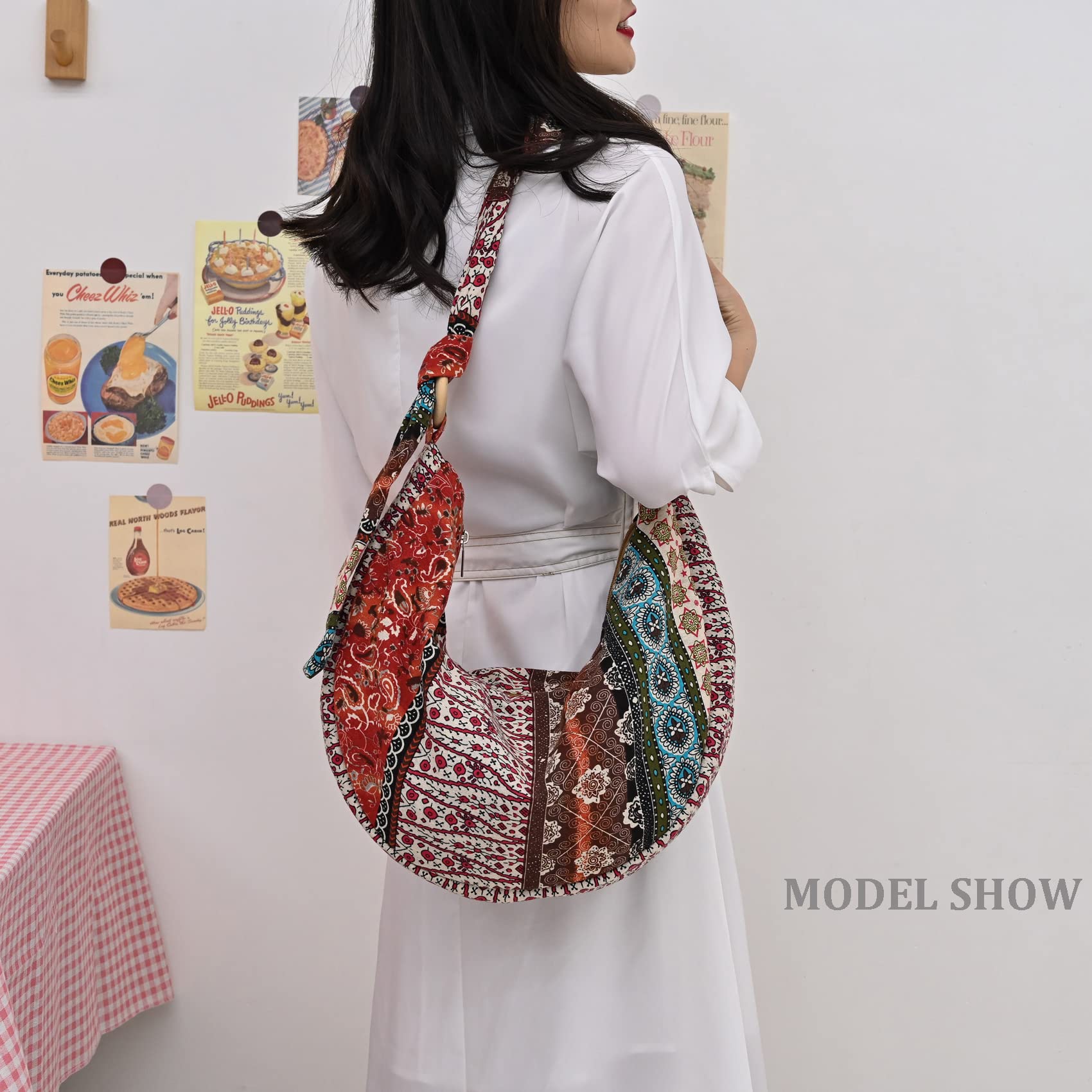 KARRESLY Women's Crossbody Bag - Adjustable Strap Ethnic Style Shoulder Purse for Everyday Use, Travel & Shopping
