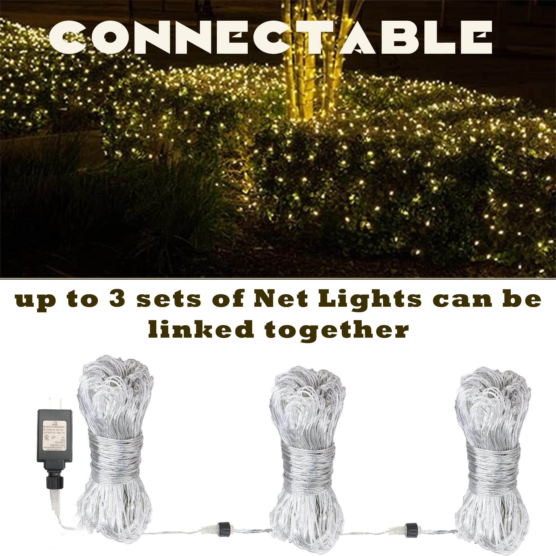 480 LED Gazebo Net Lights 12x12 FT - 8 Modes for Garden, Christmas Decor