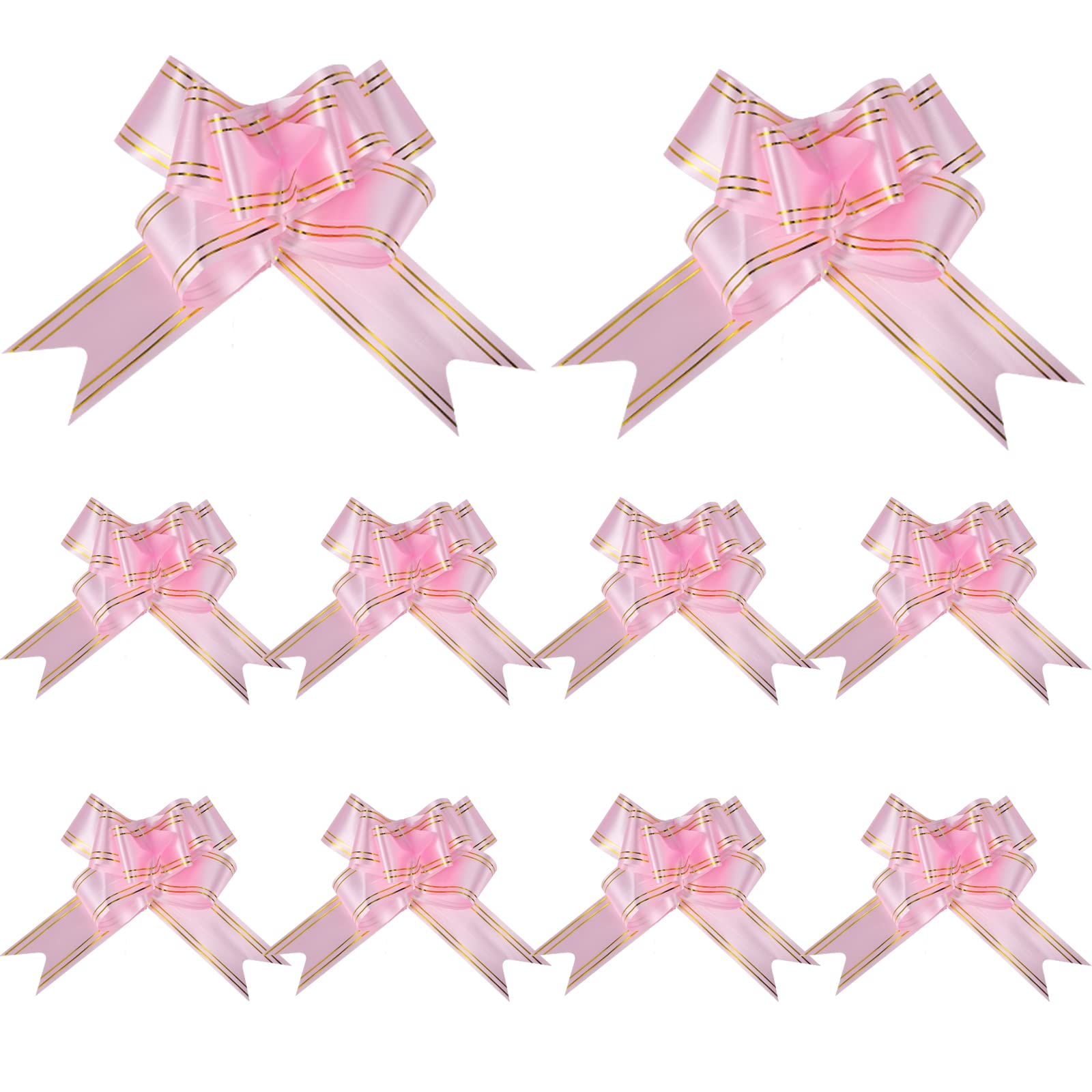 30 Pieces 5.5 Inch Pull Bows for Gift Wrapping - Premium Ribbon Bows for Wedding, Birthday, Christmas Presents & Gift Baskets (Pink) - Perfect for Party Decorations, Present Toppers & Holiday Gift Packaging