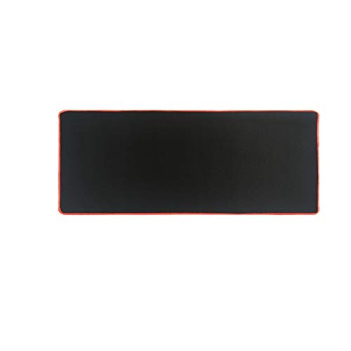YWSZY Large Gaming Mouse Pad - Pure Black with Colorful Lockedge, Non-Slip Desk Mat for Keyboard & Mouse (250x300x2mm, Red) - Perfect for PC, Laptop & Office Workstations