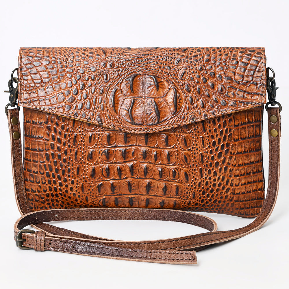 ADBGS178BJ Genuine Leather Women's Handbag - American Darling Crocodile Embossed Western Style Purse for Work, Travel & Daily Use