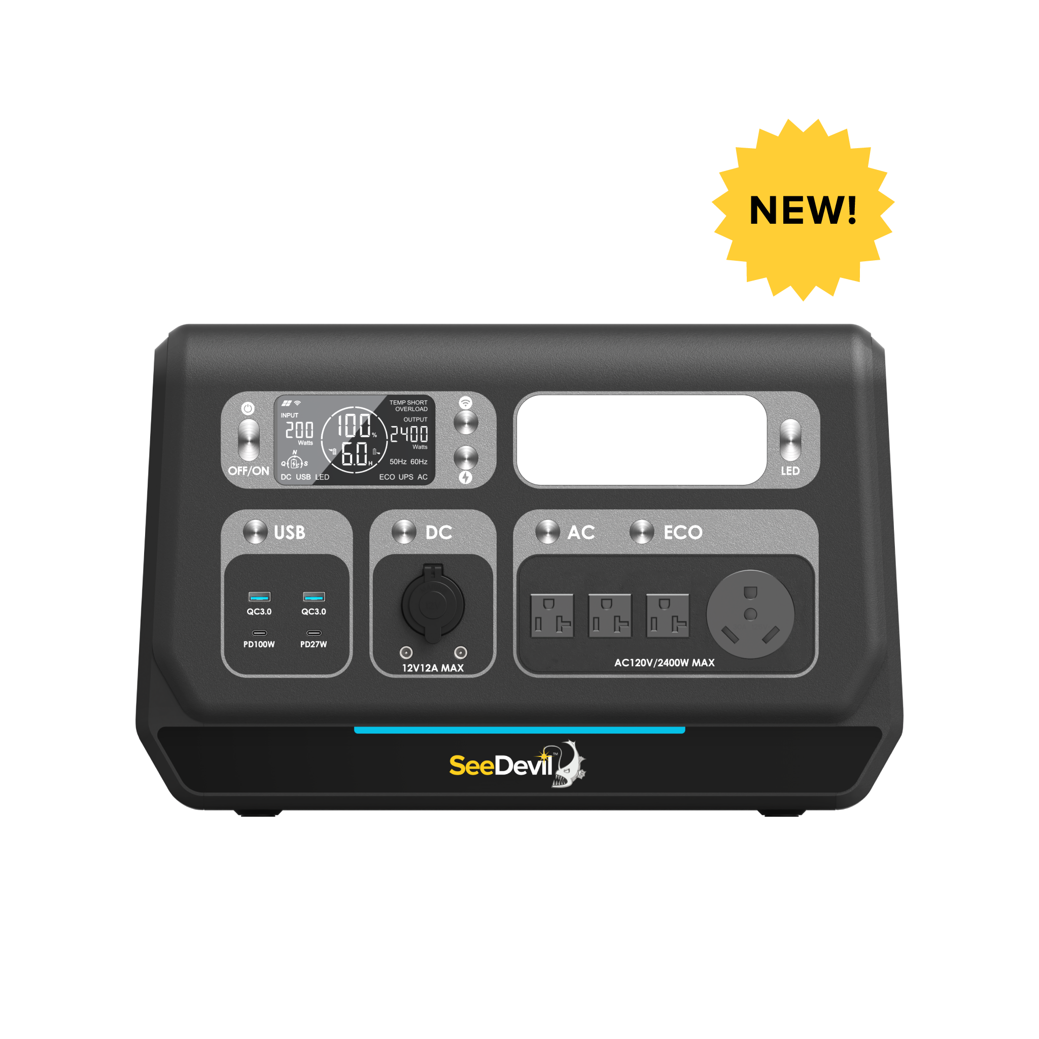 2400W 2048Wh Portable Power Station - Solar Generator for Camping, RV, Emergency Backup & Outdoor Adventures