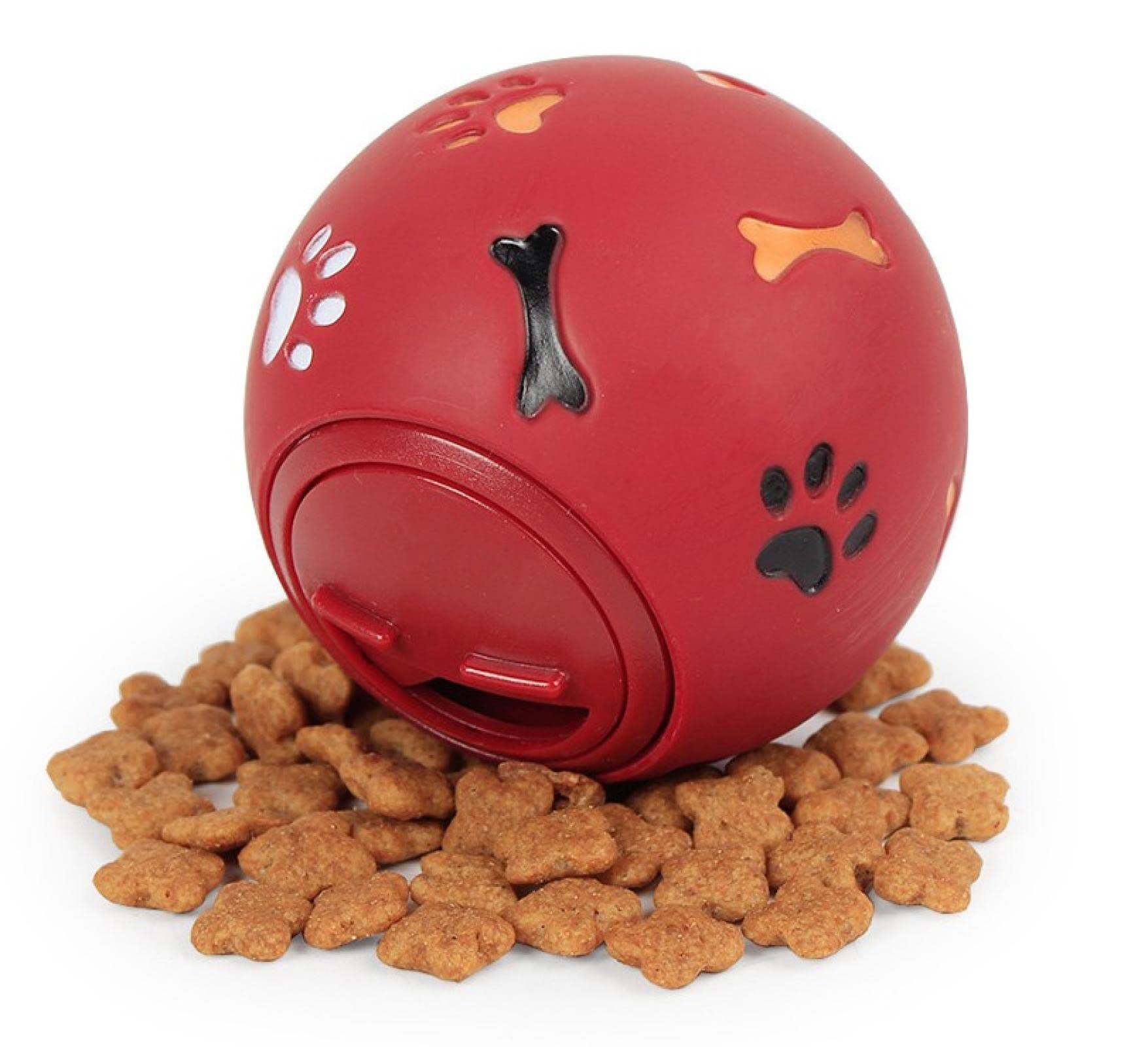Durable Rubber Chew Toy for Dogs - Interactive Teething Ball for Puppies & Adult Dogs - Blue & Red Colors (7.5cm, 11cm, 14cm) - Medium 11cm - Perfect for Training, Teeth Cleaning & Playtime Indoors/Outdoors