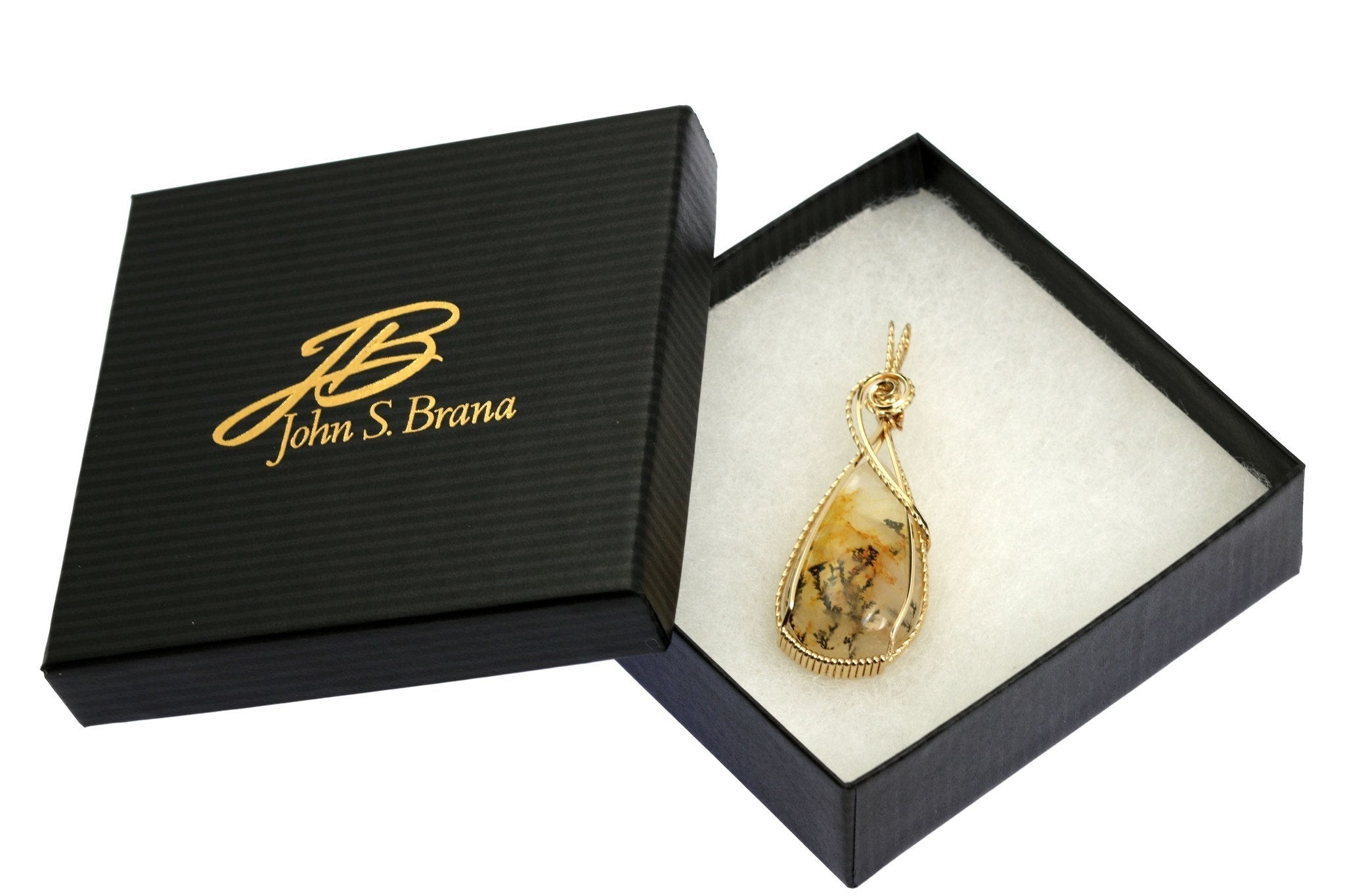 62.5 CT Dendritic Quartz Pendant with 14K Gold Filled Wire Wrap - Elegant Necklace for Women, Boho Jewelry Gift for Her, Perfect for Everyday Wear & Special Occasions