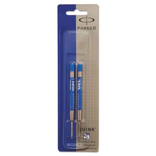 Parker 30526PP Medium Blue Gel Ink Rollerball Pen Refills - 2 Pack for Smooth Writing | Perfect for Office, School & Journaling