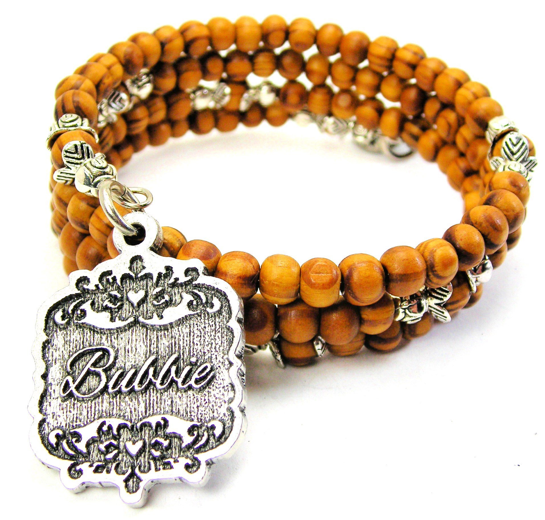 Bubbie Victorian Scroll Wood Wrap Bracelet - Handmade Wooden Beaded Wrap Bracelet for Women - Boho Chic Jewelry for Everyday Wear & Special Occasions
