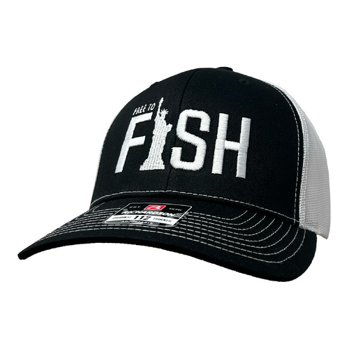 Addicted Fishing Lady Liberty Trucker Hat - Adjustable Snapback Cap for Men & Women - Perfect for Outdoor Fishing, Hiking, and Casual Wear