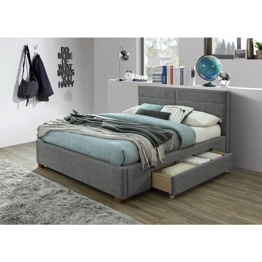 Platform Queen Storage Bed - Emilio Modern Bed Frame with Underbed Drawers for Extra Space | Perfect for Small Bedrooms, Guest Rooms & Dorm Organization