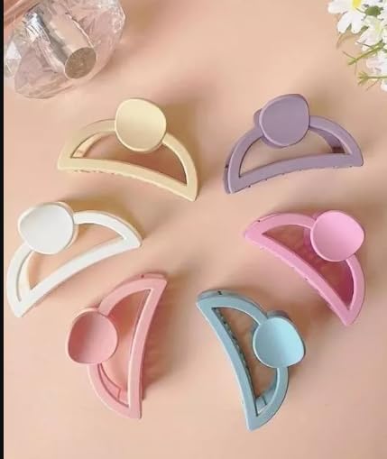 WISDOM Hair Claw Clips for Women - Large Hair Clips for Thick & Long Hair - 4-Pack Multi-Pattern Hair Accessories (Round Claw, Premium Material) - Perfect for Work, Gym, and Everyday Styling