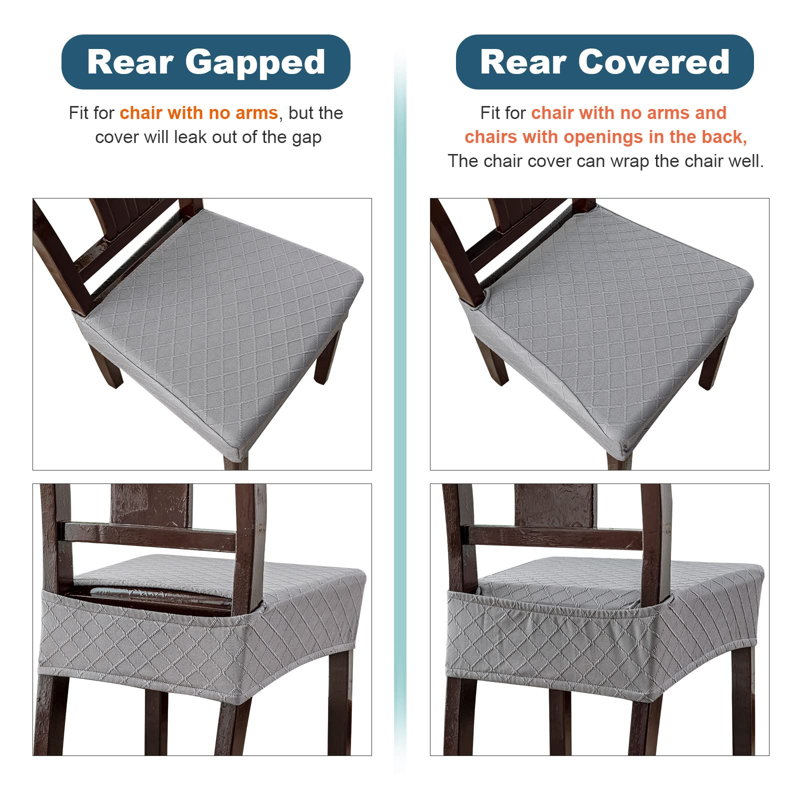 Waterproof Chair Covers for Dining Room - Durable & Washable Seat Slipcovers - Perfect for Kitchen Chairs, Restaurant, and Home Use - Protects Against Spills & Stains