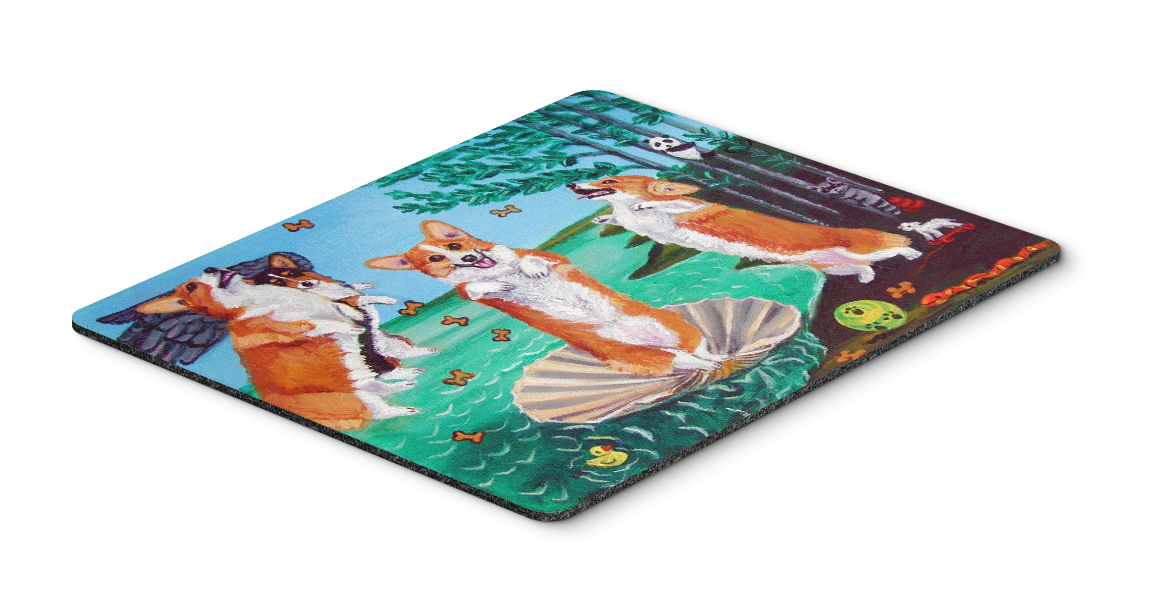 Caroline's Treasures 7319MP Corgi Birth of Venus Mouse Pad - Large Washable Non-Slip Desk Mat for Home Office, Gaming & Work | Perfect for Computers, Laptops & as Hot Pad/Trivet | Cute Dog-Themed Home Decor & Functional Workspace Accessory