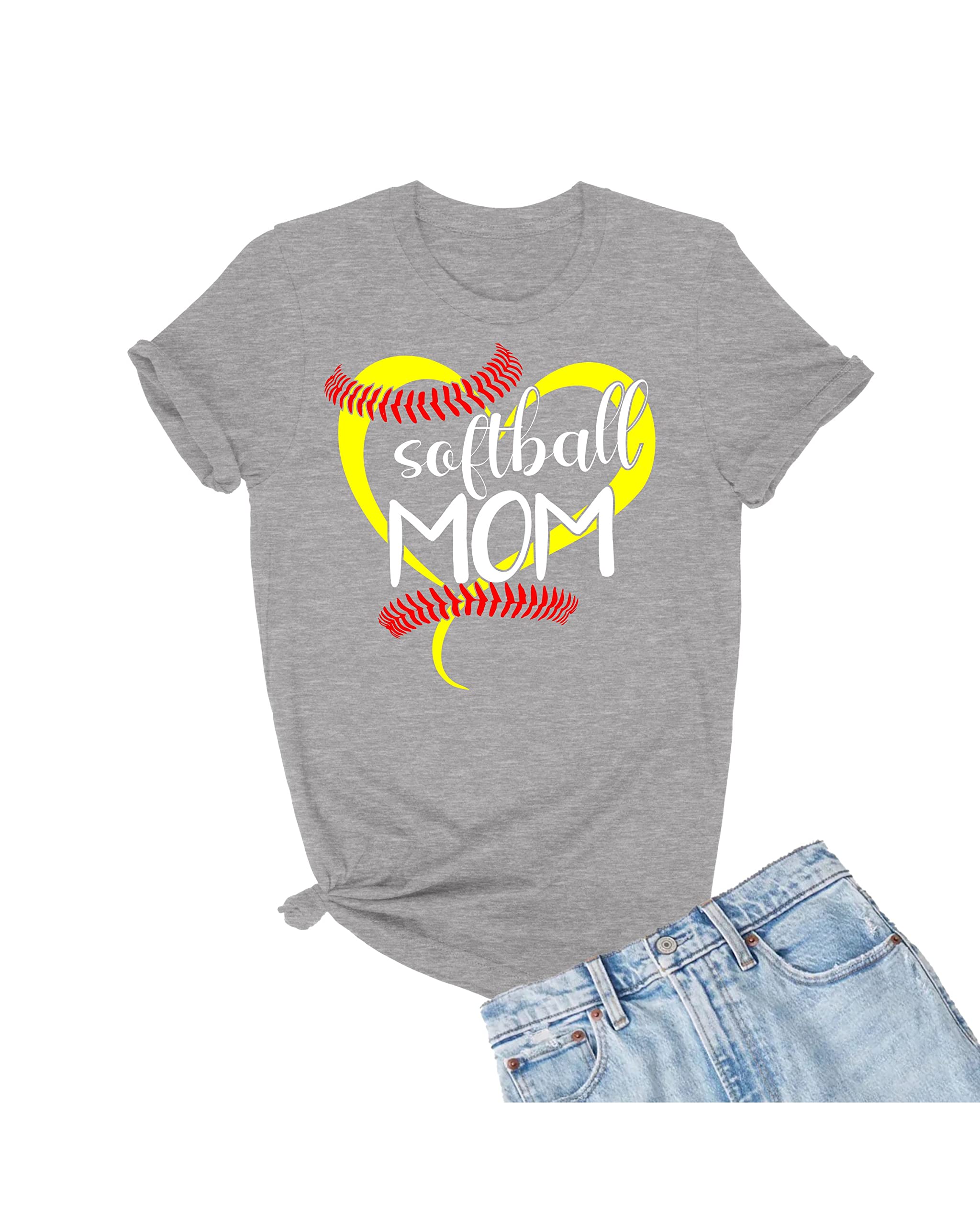 Go All Out Adult Softball Mom T-Shirt - Funny Mother's Day Gift for Baseball Moms - Perfect for Games, Practice & Team Spirit