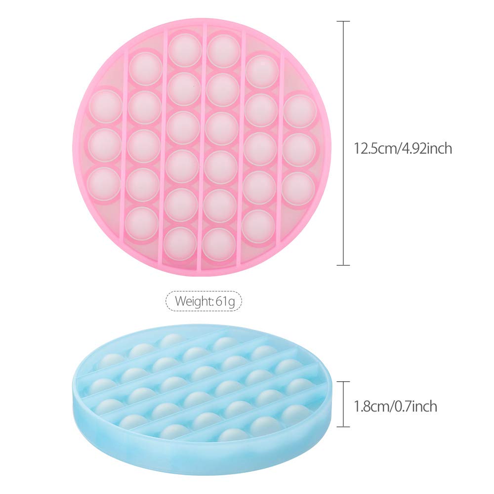 Glow in The Dark Push Pop Bubble Sensory Fidget Toy - Silicone Stress Reliever for Adults & Kids - Fluorescent Anxiety Relief Toy (Pink) - Perfect for ADHD, Autism, Office & Classroom Focus