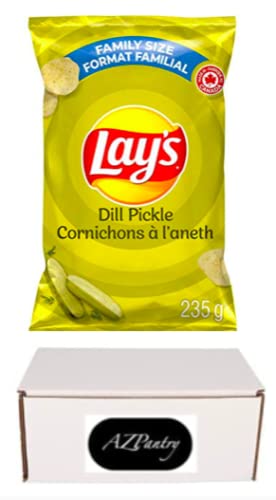 Lays Dill Pickle Potato Chips - Crush Proof Box | Family Size Snack Pack for Parties & Travel