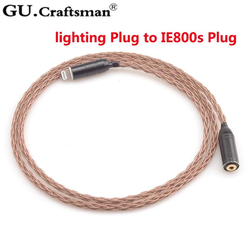 GUCraftsman 6N OCC 8-Core High Purity Copper Upgrade Cable for Sennheiser IE800 IE800s - Premium Audio Upgrade for Audiophiles & Music Enthusiasts