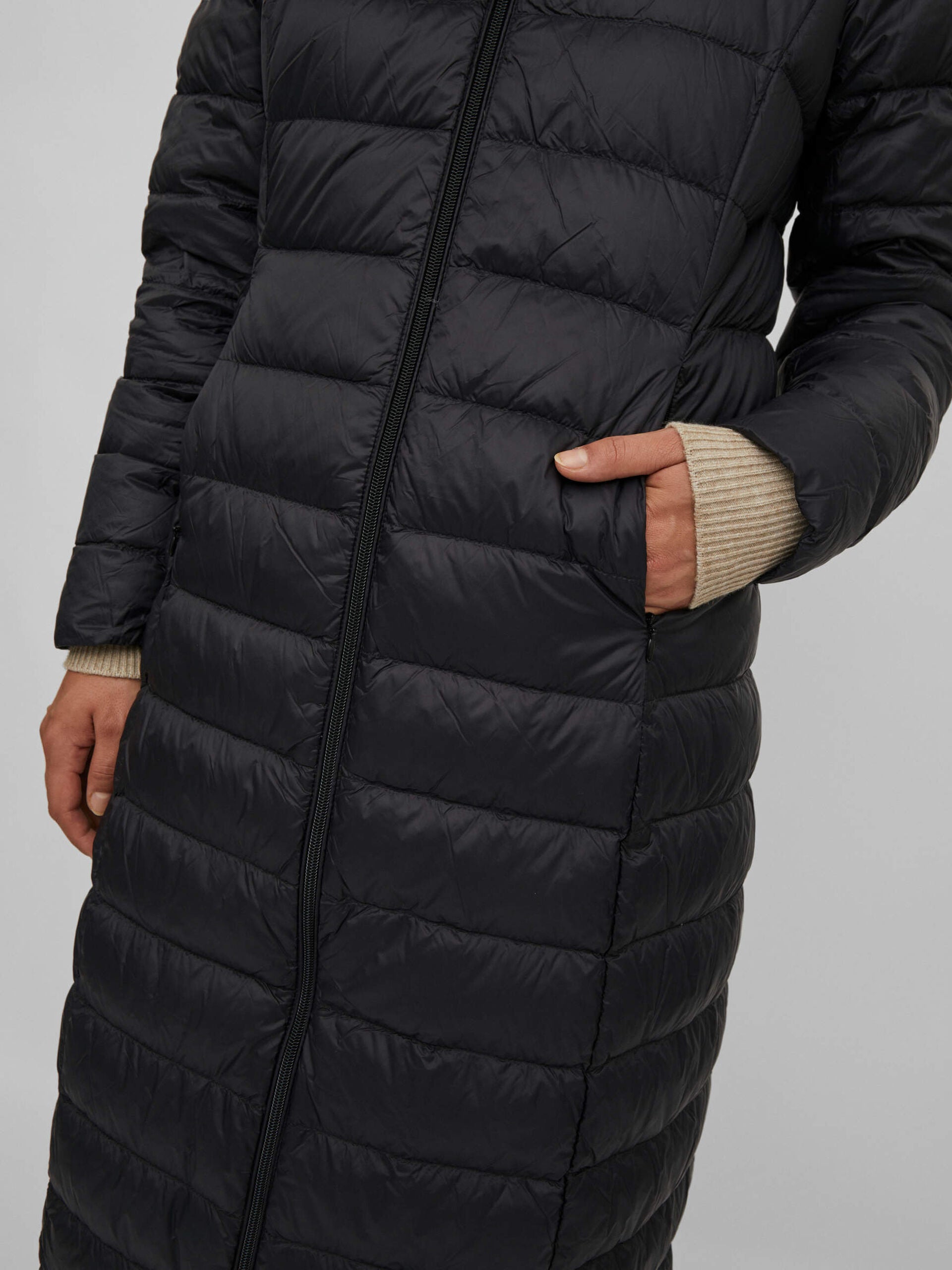 ANYA Long Down Coat for Women - Warm Winter Jacket with Hood, Waterproof & Windproof, Black - Perfect for Cold Weather, Outdoor Activities & Travel