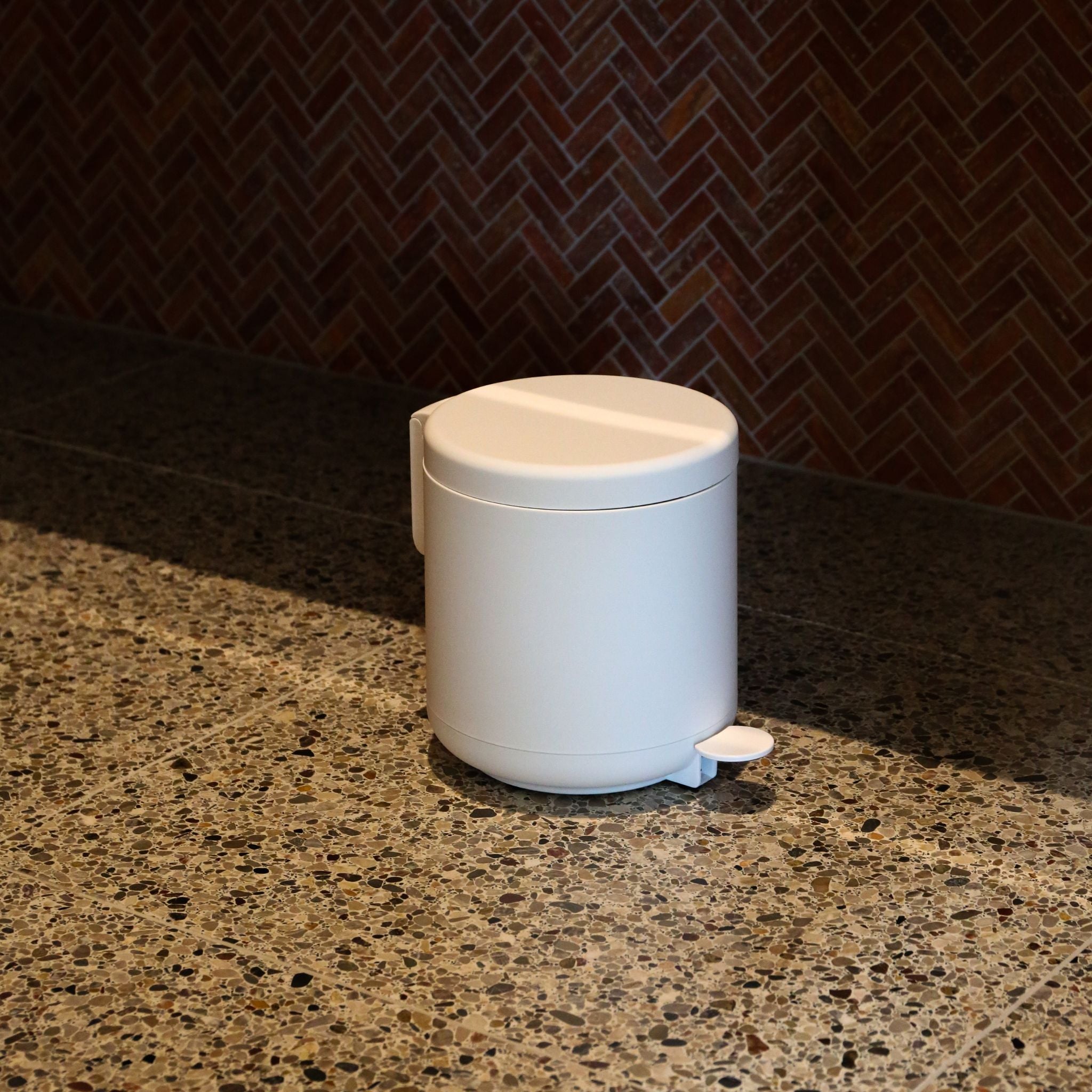 ZONE DENMARK Ume Soft Touch 4L Pedal Trash Can - White | Modern Kitchen & Bathroom Waste Bin with Foot Pedal for Hands-Free Operation