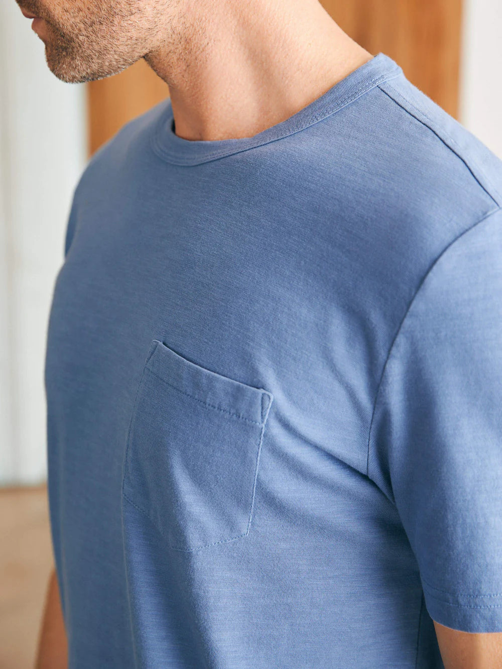 FAHERTY Men's Sunwashed Pocket Short Sleeve T-Shirt - Soft Cotton Casual Tee for Summer, Beach, and Everyday Wear