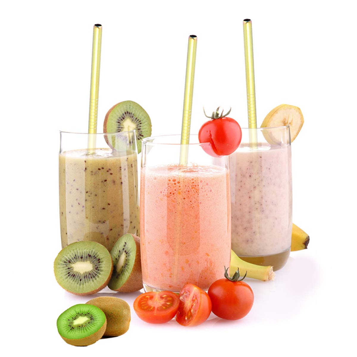 Cabilock 1-Pack Stainless Steel Straight Drinking Straws - Reusable Metal Straw for Smoothies, Iced Coffee & Cocktails - Eco-Friendly & Dishwasher Safe