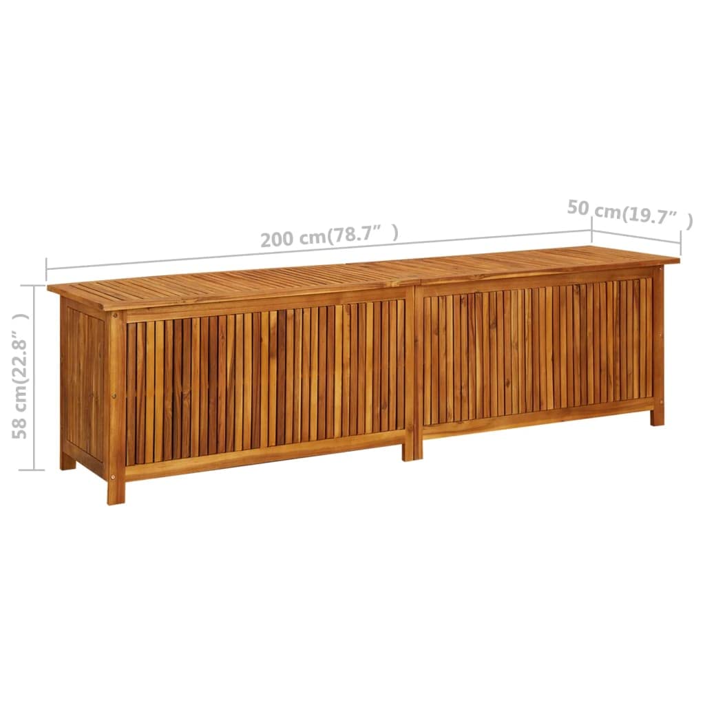 Premium Acacia Wood Outdoor Storage Box with Waterproof Lid - 78.7