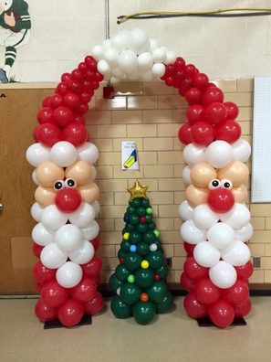 Christmas Santa Claus Arch with Tree Decor - Perfect for Holiday Home Decor, Party Backdrop & Festive Photo Booth