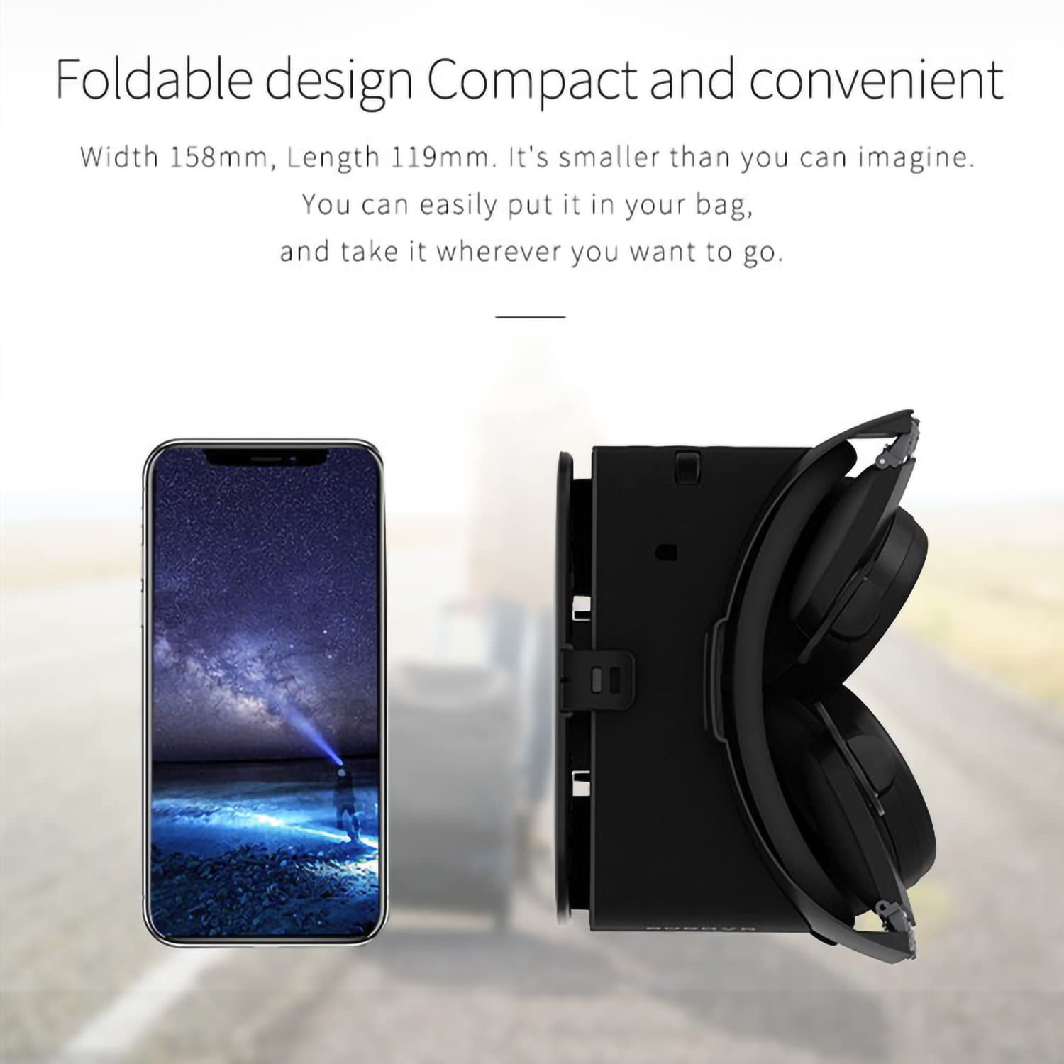 Wireless Bluetooth VR Headset for iPhone & Android - 3D Virtual Reality Glasses with Remote Control for Gaming & Movies | Compatible with 4.7-6.2 Inch Phones (Black) | Perfect for Home Entertainment, VR Gaming & Immersive Movie Watching