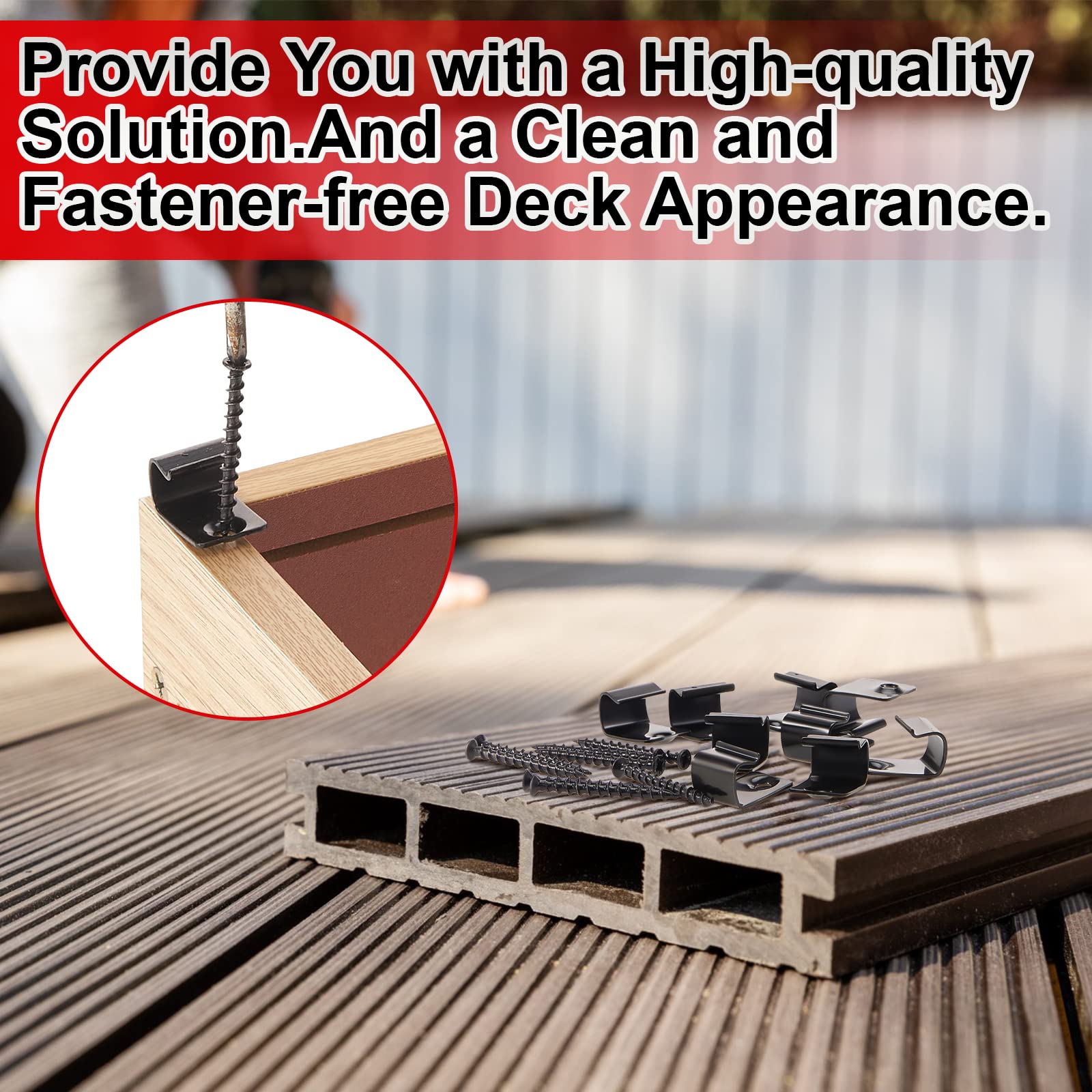 304 Stainless Steel Hidden Deck Clips (160 Pack) - Universal Composite Decking Fasteners with Screws for Secure & Durable Deck Boards | Perfect for Outdoor Patio, Porch & Backyard Deck Installation