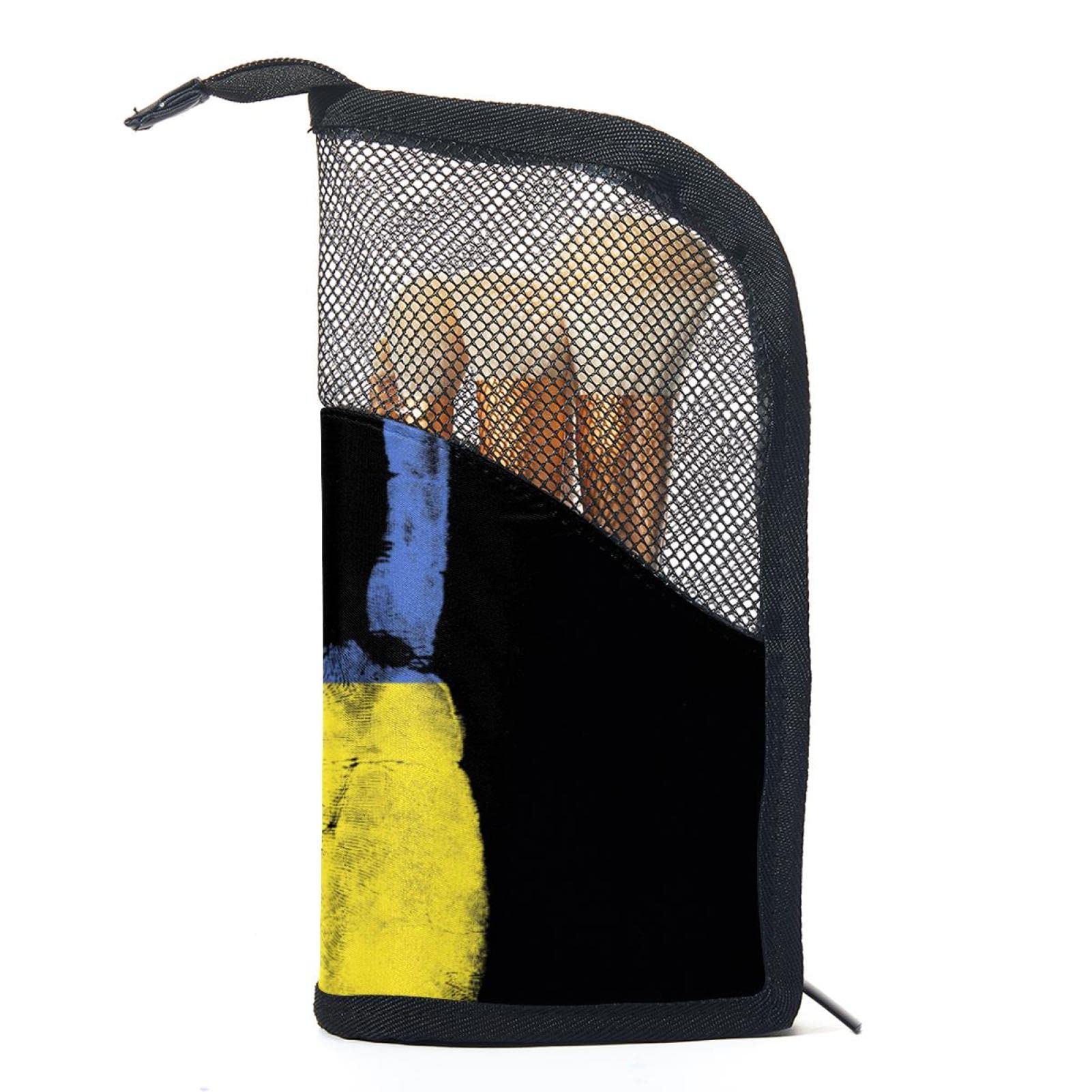 12-Piece Makeup Brush Organizer Bag with Ukrainian Flag Design - Portable Travel Cosmetic Brush Holder Case for Professional Makeup Artists & Beauty Enthusiasts - Perfect for Travel, Home Storage & Salon Use