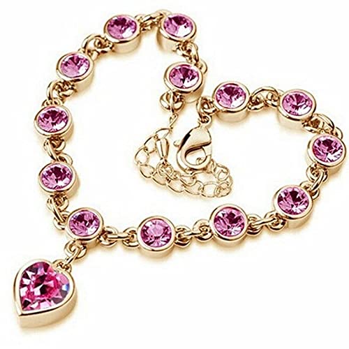 Women's Infinity Charm Rhinestone Heart Gold & Silver Chain Crystal Bracelet - Elegant Jewelry for Valentine's Day, Anniversary & Special Occasions