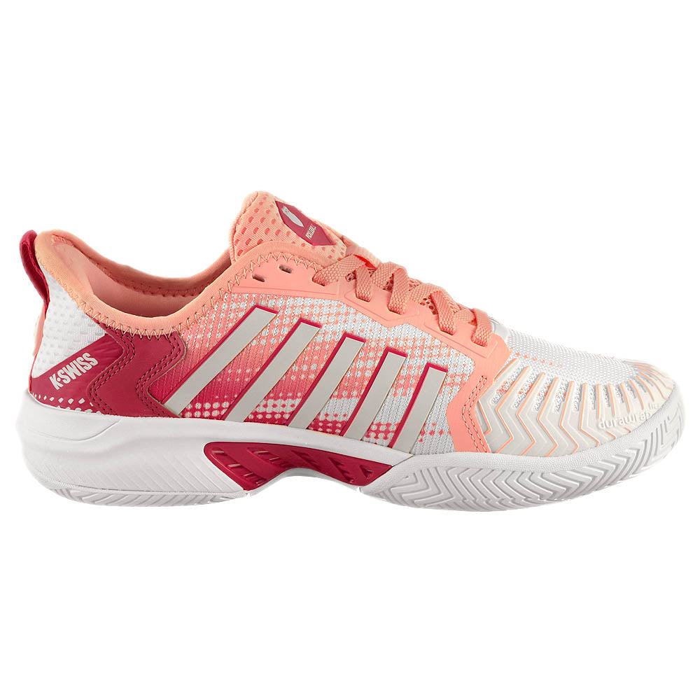 K Swiss Women's Pickleball Supreme Cloud Dancer/Raspberry Sorbet - Lightweight Performance Pickleball Shoes for Women - Perfect for Court Play & Outdoor Sports