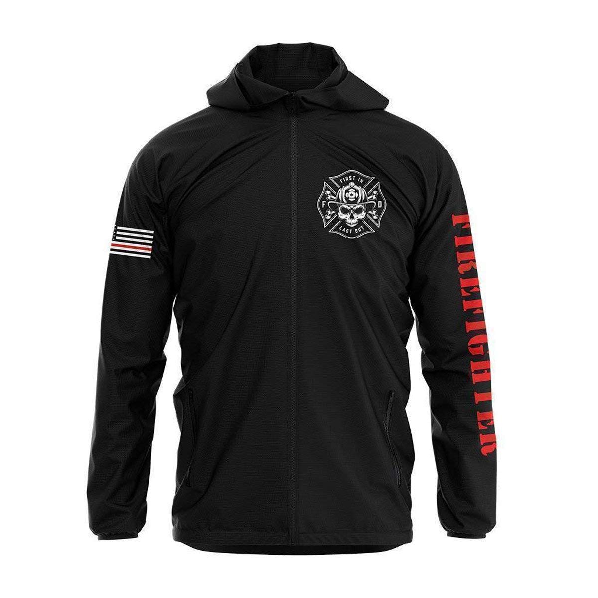 Thin Red Line Waterproof Rain Jacket for Men & Women - Lightweight Windbreaker for Hiking, Camping & Outdoor Activities