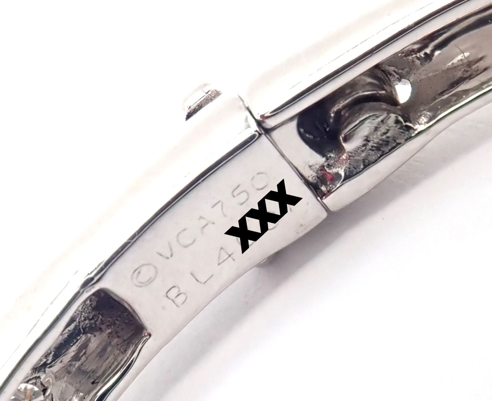 Authentic Van Cleef & Arpels Eve 18k White Gold Diamond Bangle Bracelet - Luxury Jewelry Gift for Women, Elegant Paper Box Packaging - Perfect for Anniversaries, Weddings & Special Occasions