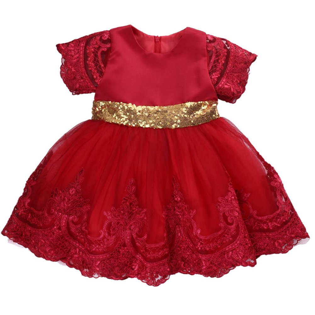 **Princess Dress for Baby Girls - Lace Bow-Knot Ball Gown Fancy Tutu Party Outfit for Toddlers | Perfect for Birthday, Photo Shoots & Special Occasions**