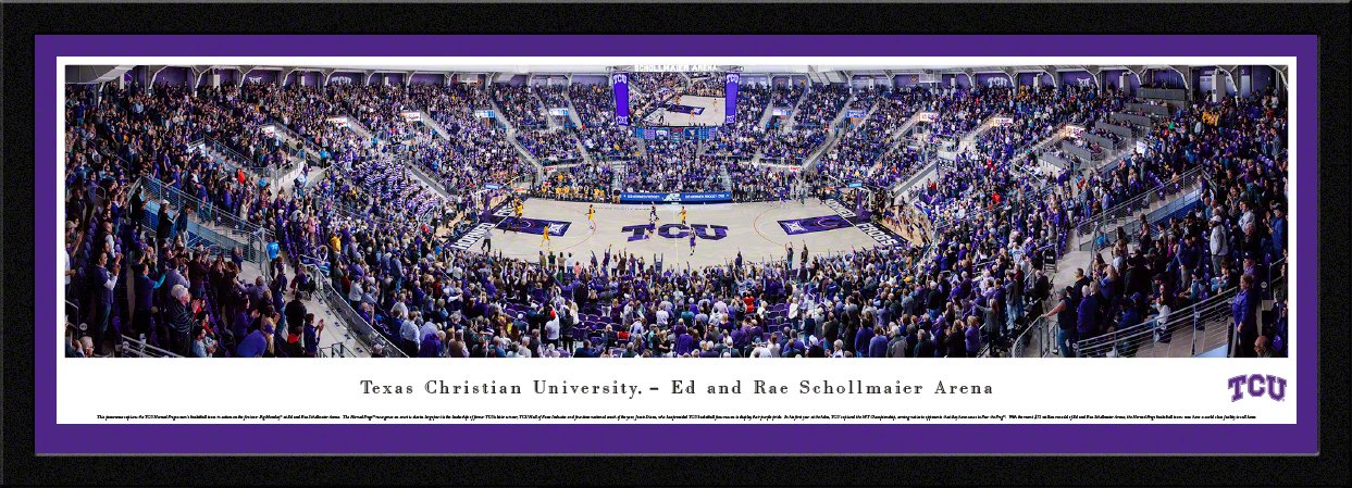 TCU Basketball Posters & Framed Wall Art - Blakeway Panoramas College Sports Decor for Dorm, Office & Game Room
