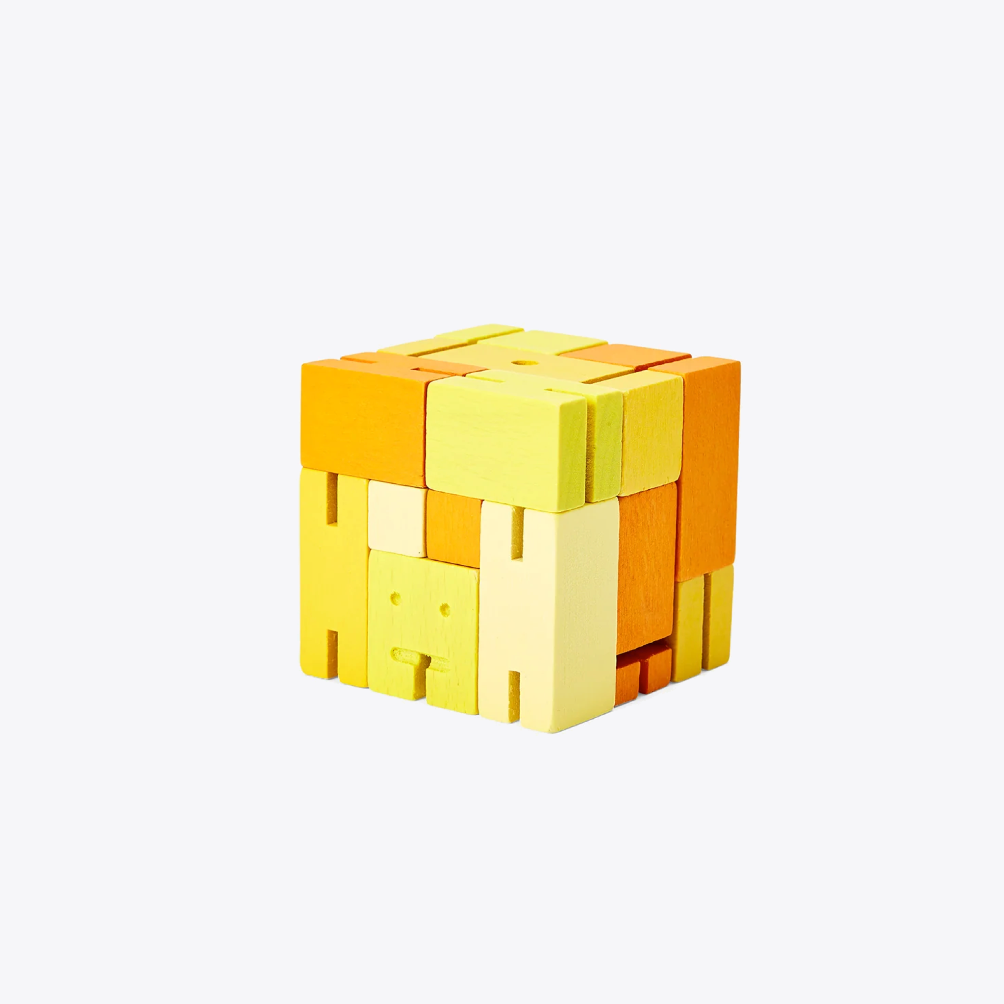 Cubebot - Multi Yellow Wooden Puzzle Toy for Kids & Adults | Fun Brain Teaser Game for Stress Relief & Creative Play | Perfect for Home, Office & Travel