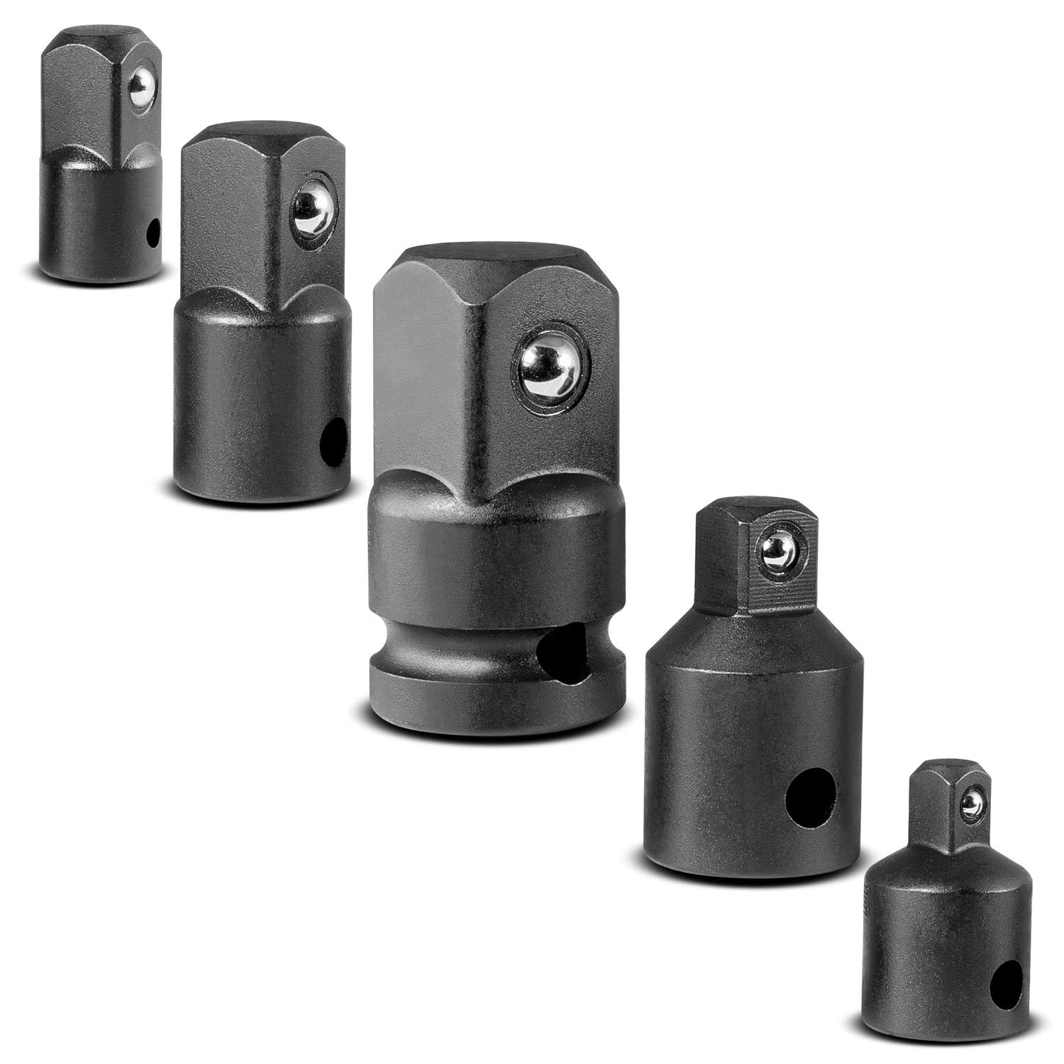 CARBYNE 5-Piece Impact Socket Adapter Set - Heavy Duty Ratchet Adapter for Impact Wrench | Universal Socket Adapters for Automotive & Industrial Use | Made in USA by Family-Owned Tool Company | Perfect for Mechanics, DIY Repairs & Construction Projects