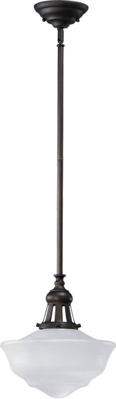 12W Single Light Pendant Fixture in Oiled Bronze Finish - Perfect for Kitchen Island, Dining Room, or Entryway Lighting