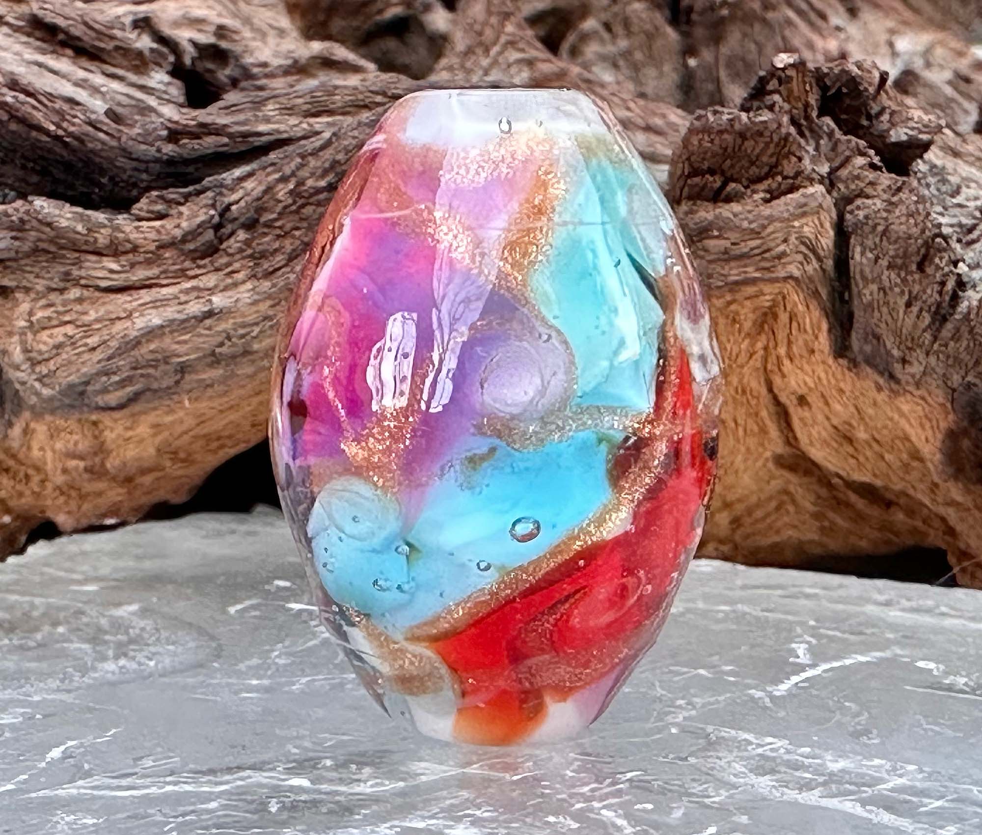 Sunset Dreams Lampwork Glass Focal Bead for Jewelry Making - Handmade Artisan Bead for Necklaces, Bracelets & DIY Craft Projects