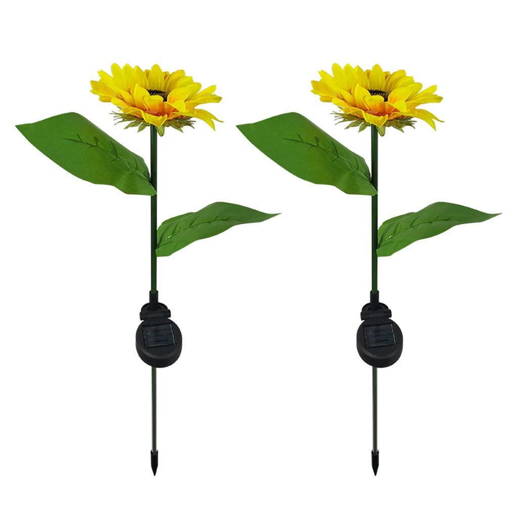 **Aozhen Solar Powered Sunflower Lawn Lights - 2 Pack Outdoor Solar LED Garden Lights for Yard, Landscape, Christmas Tree Decor (Yellow, One Size) - Perfect for Patio, Pathway, and Holiday Lighting**