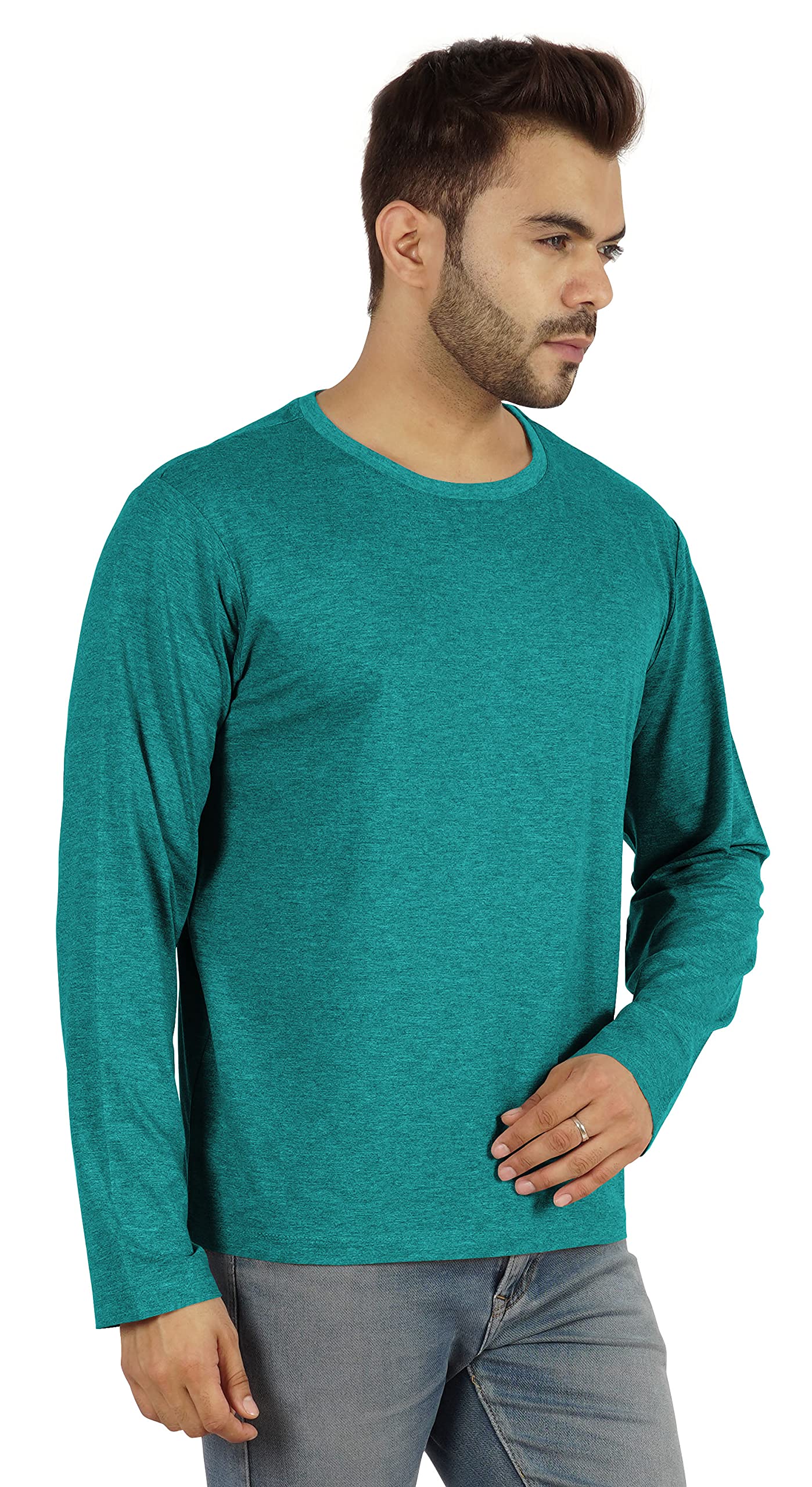 Inkmeso Men's Long Sleeve Cotton T-Shirt - Lightweight Basic Solid Color Casual Shirt for Everyday Wear, Work & Outdoor Activities
