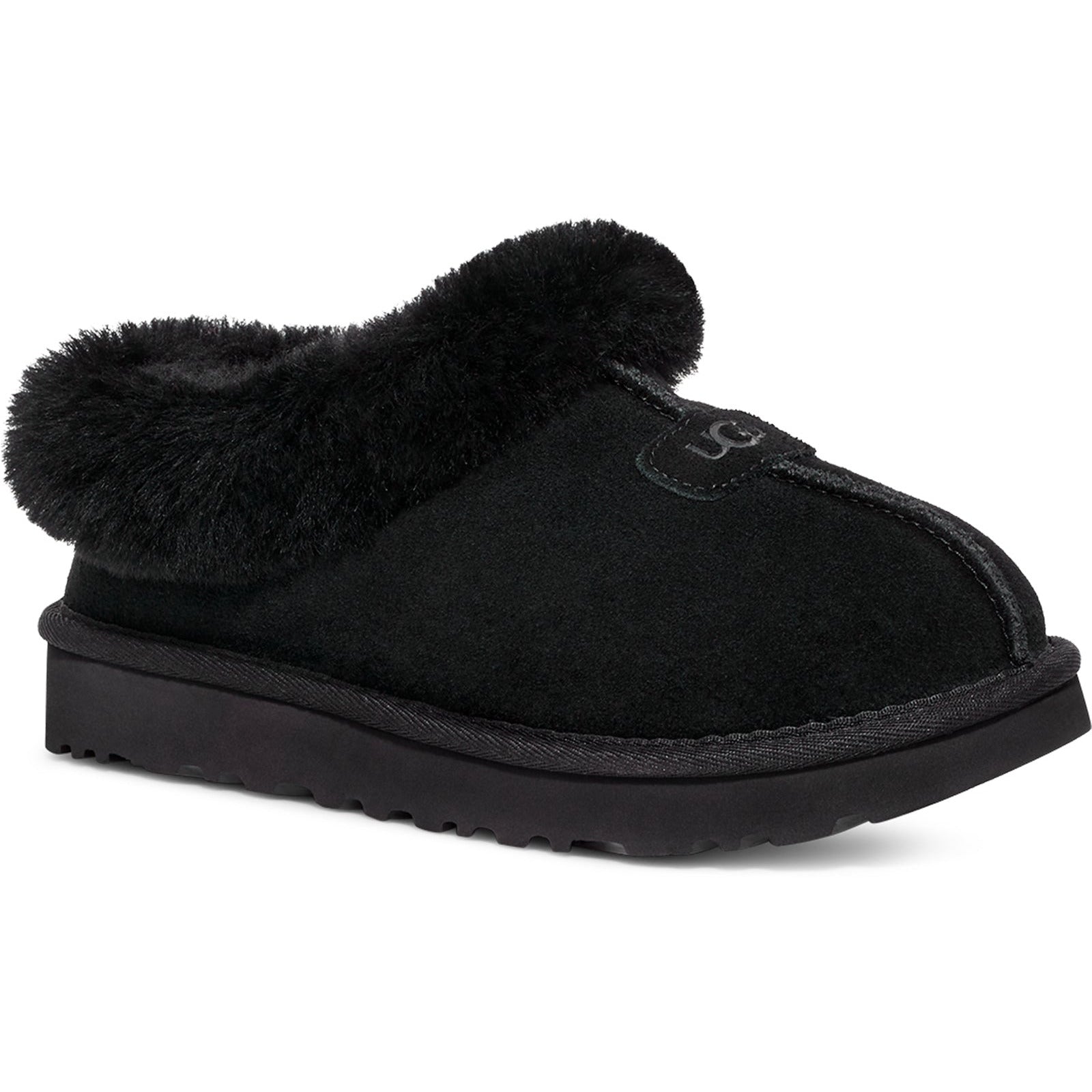 UGG Women's Tazzette Slipper - Cozy Faux Fur Lined House Shoes for Women | Black Indoor/Outdoor Slippers | Perfect for Home, Lounge & Winter Comfort